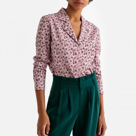 Рубашка в стиле пижамы с цветочным принтом