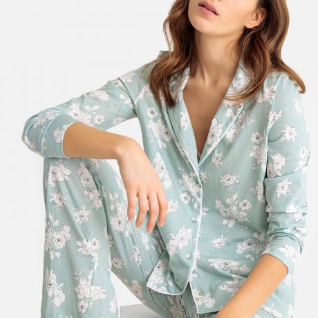 Пижама-рубашка с цветочным рисунком