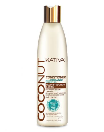 Восстанавливающий кондиционер с органическим кокосовым маслом для поврежденных волос Coconut, Kativa