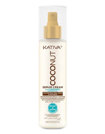 Восстанавливающая сыворотка с органическим кокосовым маслом для поврежденных волос Coconut, Kativa