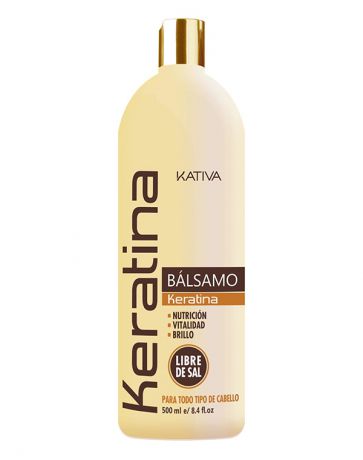 Укрепляющий бальзам-кондиционер с кератином для всех типов волос KERATINA, Kativa, 500 мл