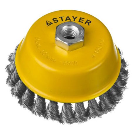 Щетка дисковая STAYER 35128-120, по металлу, 120мм