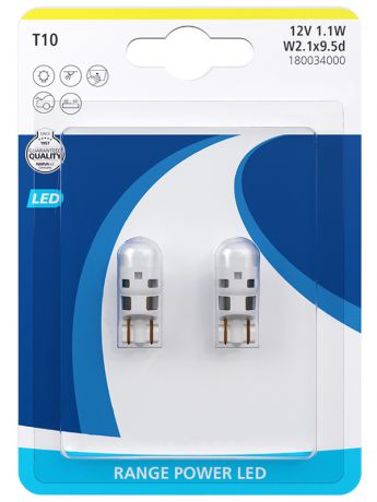 Лампа NARVA Range Power LED W5W 12V W2.1x9.5d T10 (2 штуки) 18003