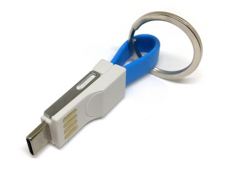 Брелок Espada Emagn3i1 USB 2.0 - USB Type-C/MicroUSB/Lightning Light Blue 44219