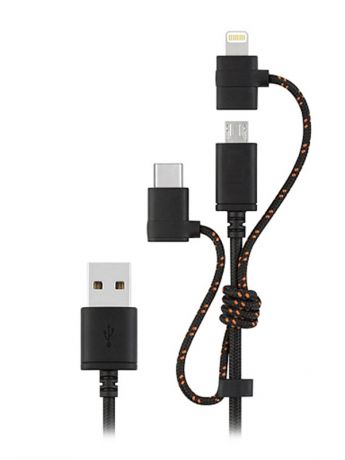 Аксессуар Moshi 3 in 1 Universal Charging Cable Type-C - MicroUSB - Lightning Black 99MO023047