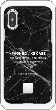 Клип-кейс Happy Plugs для Apple iPhone XS Black Marble (черный мрамор)