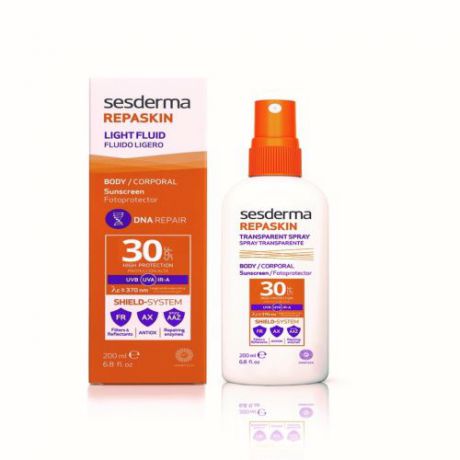 Солнцезащитный прозрачный спрей СЗФ 30, 200 мл (Sesderma, Repaskin)