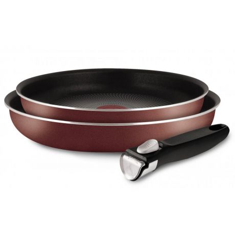 Набор посуды Tefal Ingenio PTFE Red 3, сковороды 24/28 см, съемная ручка 04154820