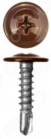 Набор саморезов со сверлом Зубр ПШМ-С для листового металла. Цвет: шоколадный
