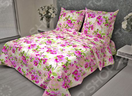 Комплект постельного белья Fiorelly «Яблоневый цвет розовый». 2-спальный