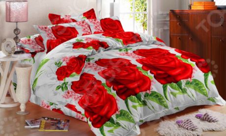 Комплект постельного белья «Сладкий сон». 1,5-спальный. Рисунок: розы на снегу
