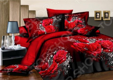 Комплект постельного белья «Цветочная фантазия». 1,5-спальный. Рисунок: бархатные розы