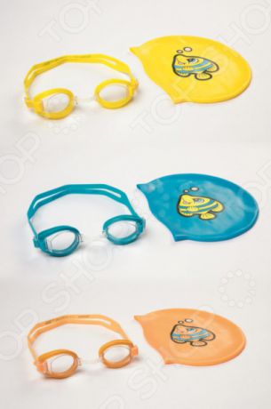 Набор для плавания: шапочка и очки Bestway 26026. В ассортиметне