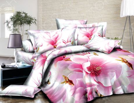 Комплект постельного белья «Нежная орхидея». 2-спальный. Цвет: белый
