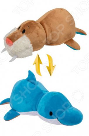 Мягкая игрушка 1 Toy «Вывернушка 2в1: Дельфин-Морж»