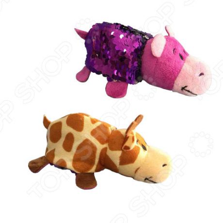 Мягкая игрушка 1 Toy «Вывернушка БЛЕСК с паетками: Жираф-Бегемот»