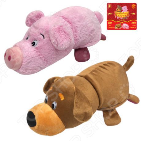 Мягкая игрушка интерактивная 1 Toy «Вывернушка 2в1: Собака-Свинья». Размер: 35 см