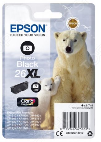 Картридж для фотопечати повышенной емкости Epson T2631 для XP-600/605/700/800/710/820