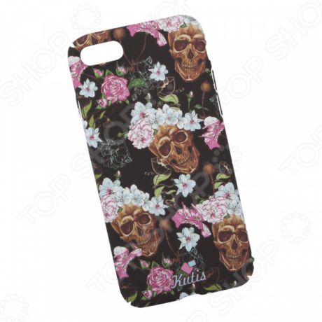 Чехол для iPhone 7/8 KUtiS Skull BK-1 «Черепа и цветы»