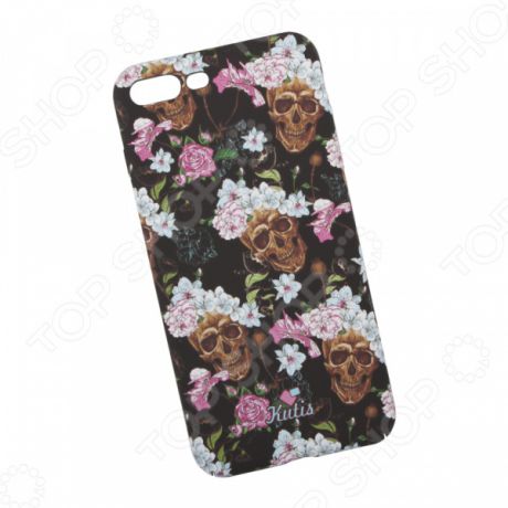 Чехол для iPhone 7 Plus/8 Plus KUtiS Skull BK-1 «Черепа и цветы»
