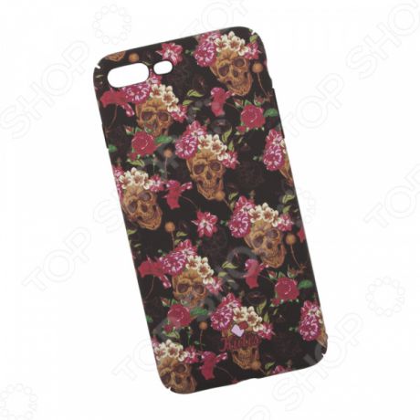 Чехол для iPhone 7 Plus/8 Plus KUtiS Skull BK-5 «Черепа и цветы»