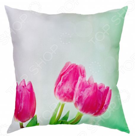 Подушка декоративная Сирень «Весенние тюльпаны»