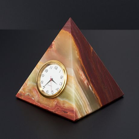 Часы пирамида оникс мраморный 5 см