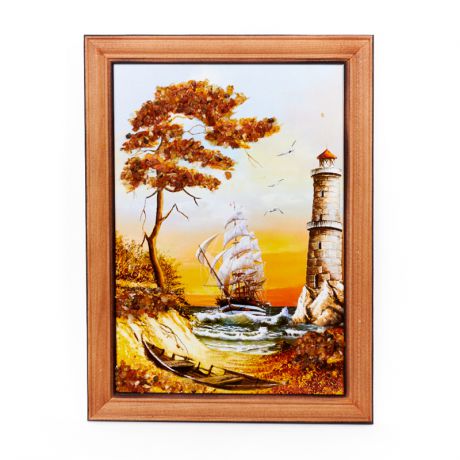 Картина Море янтарь 15х21 см