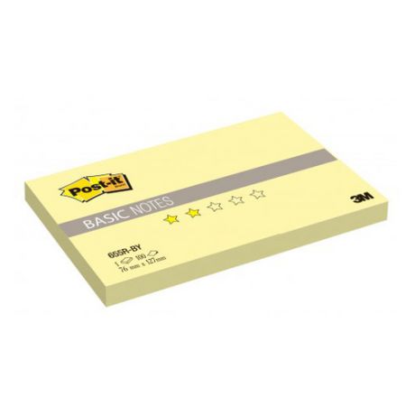 Блок самоклеящийся бумажный 3M Post-it Basic 655R-BY 7100020768 76x127мм 100лист. желтый канареечный 144 шт./кор.