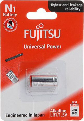 Батарейка щелочная Fujitsu Universal Power, LR1(1B)FU-W-FI, тип LR1, 2 шт
