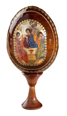 Яйцо сувенирное "Святая троица", на подставке, 695290