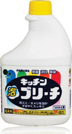 Кухонное моющее и отбеливающее пенное средство Mitsuei, 040061, универсальное, с возможностью распыления, запасная бутылка, 400 мл