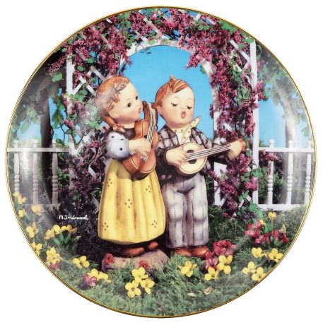 Декоративная тарелка Goebel "Маленькие музыканты". Фарфор, деколь, золочение. Швейцария, вторая половина ХХ века