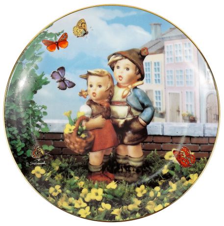 Декоративная тарелка Goebel "Сюрприз". Фарфор, деколь, золочение. Швейцария, вторая половина ХХ века