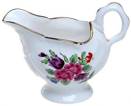 Сливочник Royal Worcester "Букет цветов". Английский фарфор, деколь, золочение. Великобритания, вторая половина ХХ века