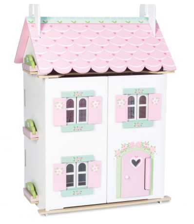 Деревянный Кукольный домик Нежные сердечки, 32 эл. мебели, Le Toy Van