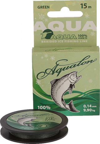 Леска плетеная Aqua Aqualon Dark-Green, 2733518, 15 м, 0,14 мм