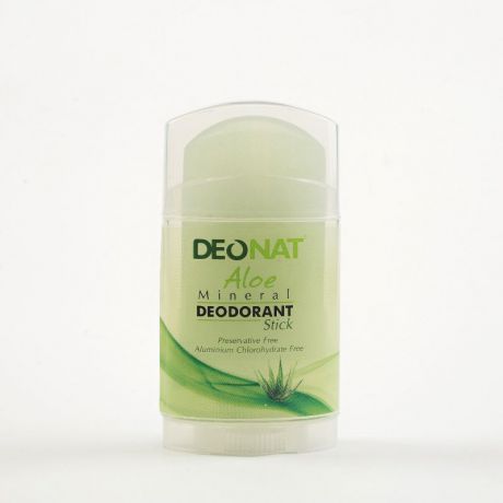 Дезодорант ДеоНат Кристалл натуральный, минеральный, твёрдый (на основе аммонийных квасцов) с соком алоэ, стик, 100 гр.