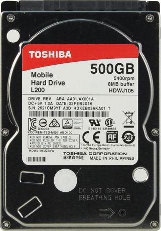 Жесткий диск Toshiba HDWJ105UZSVA, металлический, черный