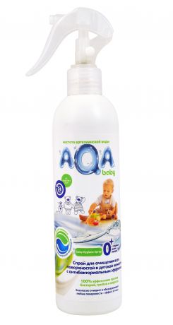 Антибактериальный спрей для очищения всех поверхностей в детской комнате AQA Baby, 300 мл