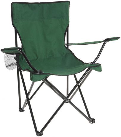Кресло туристическое Maclay, с подстаканником, 488614, зеленый, до 80 кг