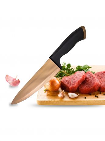 Кухонный нож ЕВРОПА 834805, черный, бронза