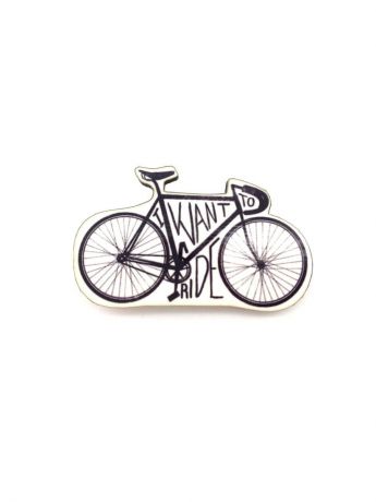 Брошь - Велосипед (Деревянный значок)