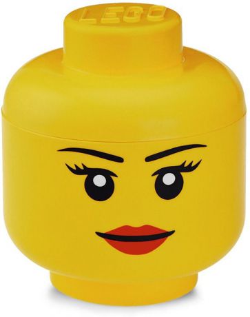 Ящик для игрушек LEGO Storage Head Small Лицо девочки, 40311725, желтый