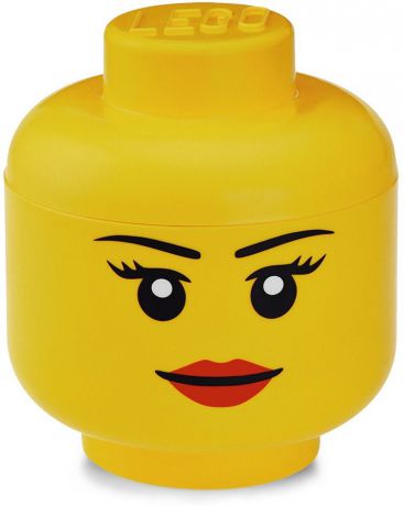 Ящик для игрушек LEGO Storage Head Large Лицо девочки, 40321725, желтый