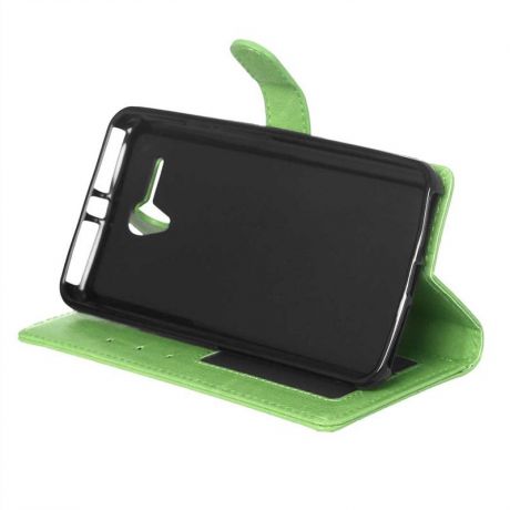 Чехол-книжка с отделениями для карточек -для Alcatel One Touch Pop 3 зелёный Moonmini