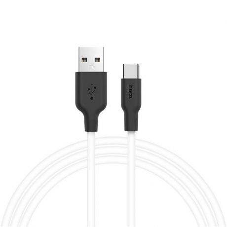 Кабель USB Hoco X21 Silicon Type-C, 1 м, черный с белым