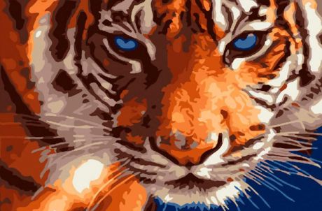 Картина по номерам Paintboy Original "Голубоглазый тигр" 20х30см