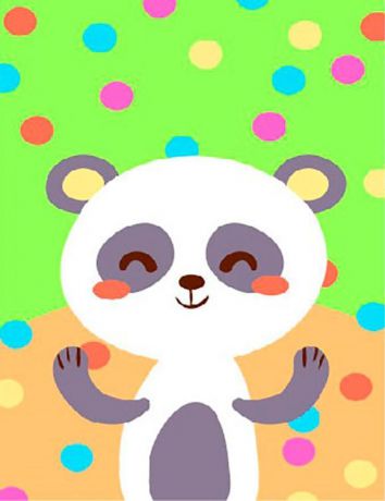 Картина по номерам Paintboy Original "Мультяшная панда" 20х30см