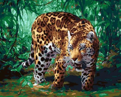 Картина по номерам Paintboy Original "Леопард на охоте" 40х50см